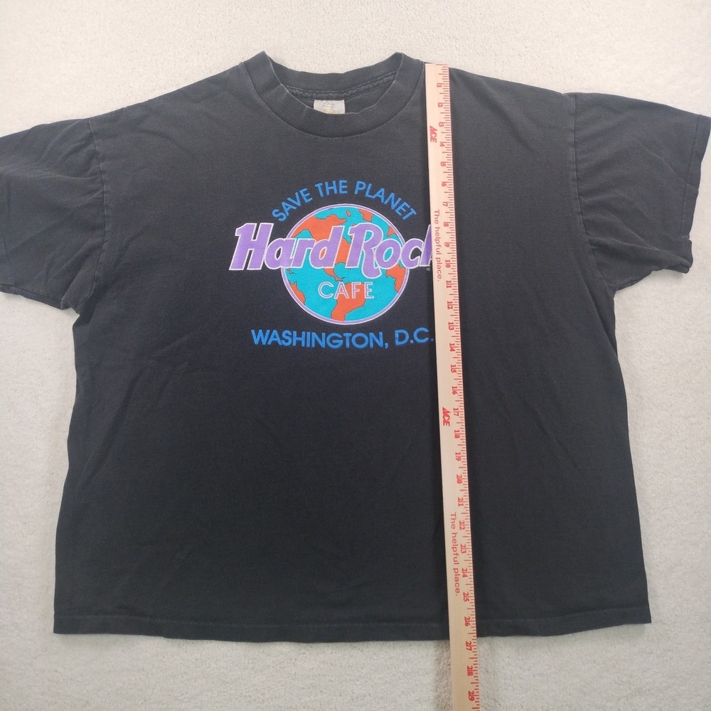 Vtg Hard Rock Cafe Tee Men's XL Black Single Stitch Boxy Washington DC Made USA - Picture 8 of 9